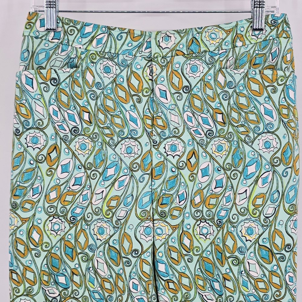 Doncaster Aqua Print Slacks Women's Size 4